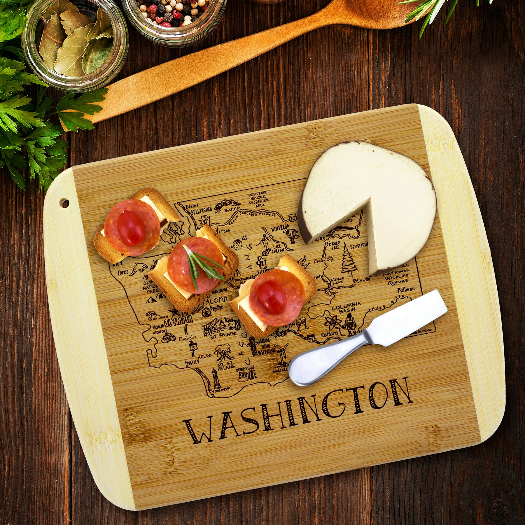 A Slice of Life - Cutting & Serving Board featuring Washington State