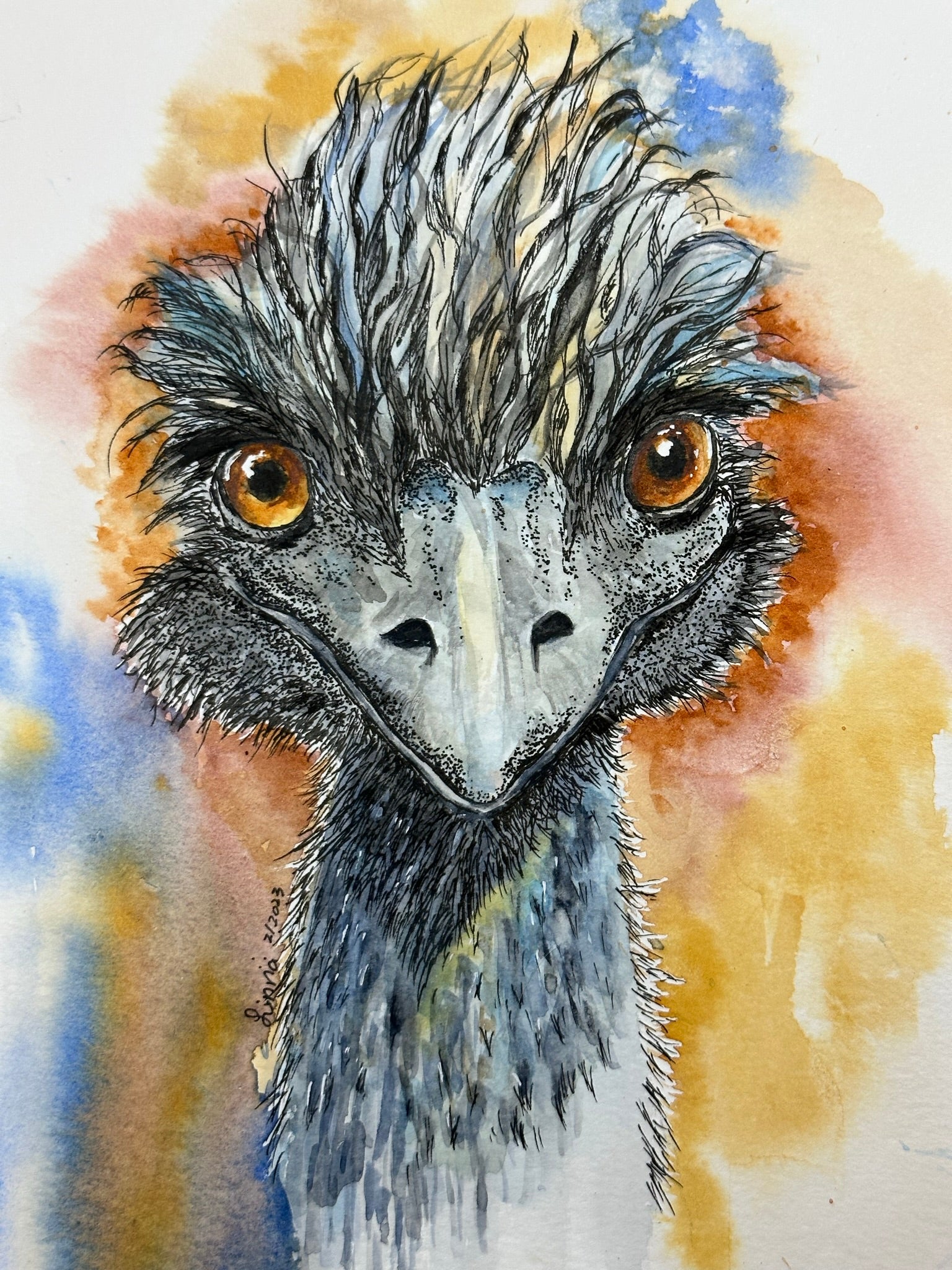 Bad Hair Day ~ Art Print from original watercolor painting