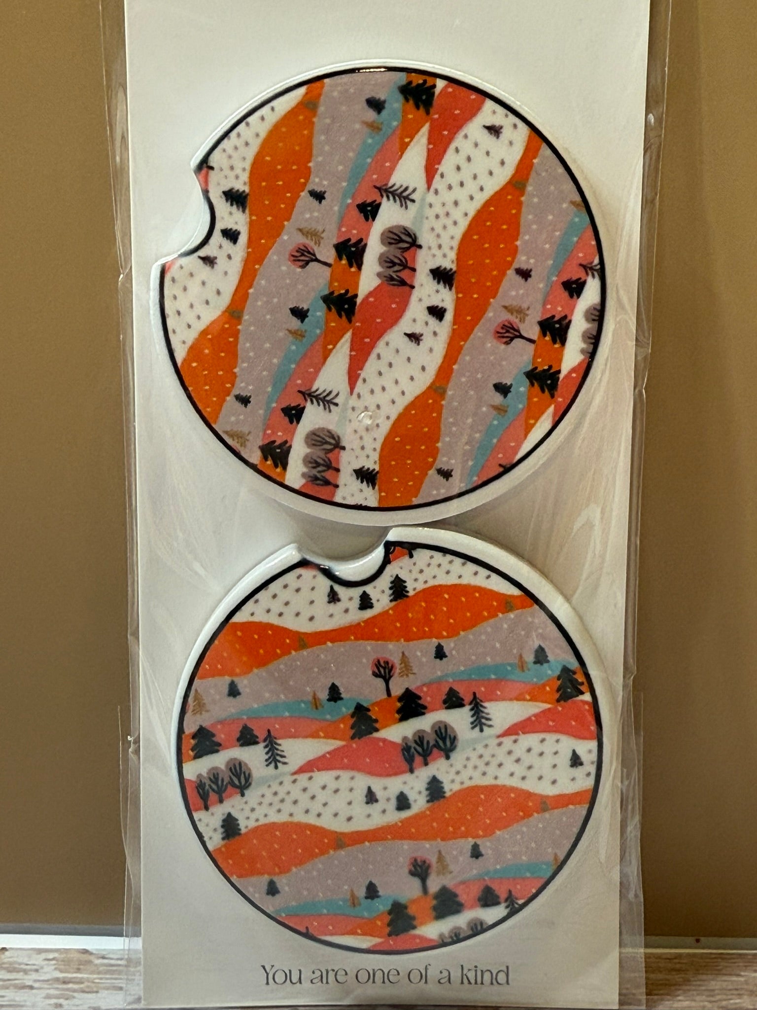 Customizable Ceramic Car Coaster Set – Functional Art for Your Car Cup Holder