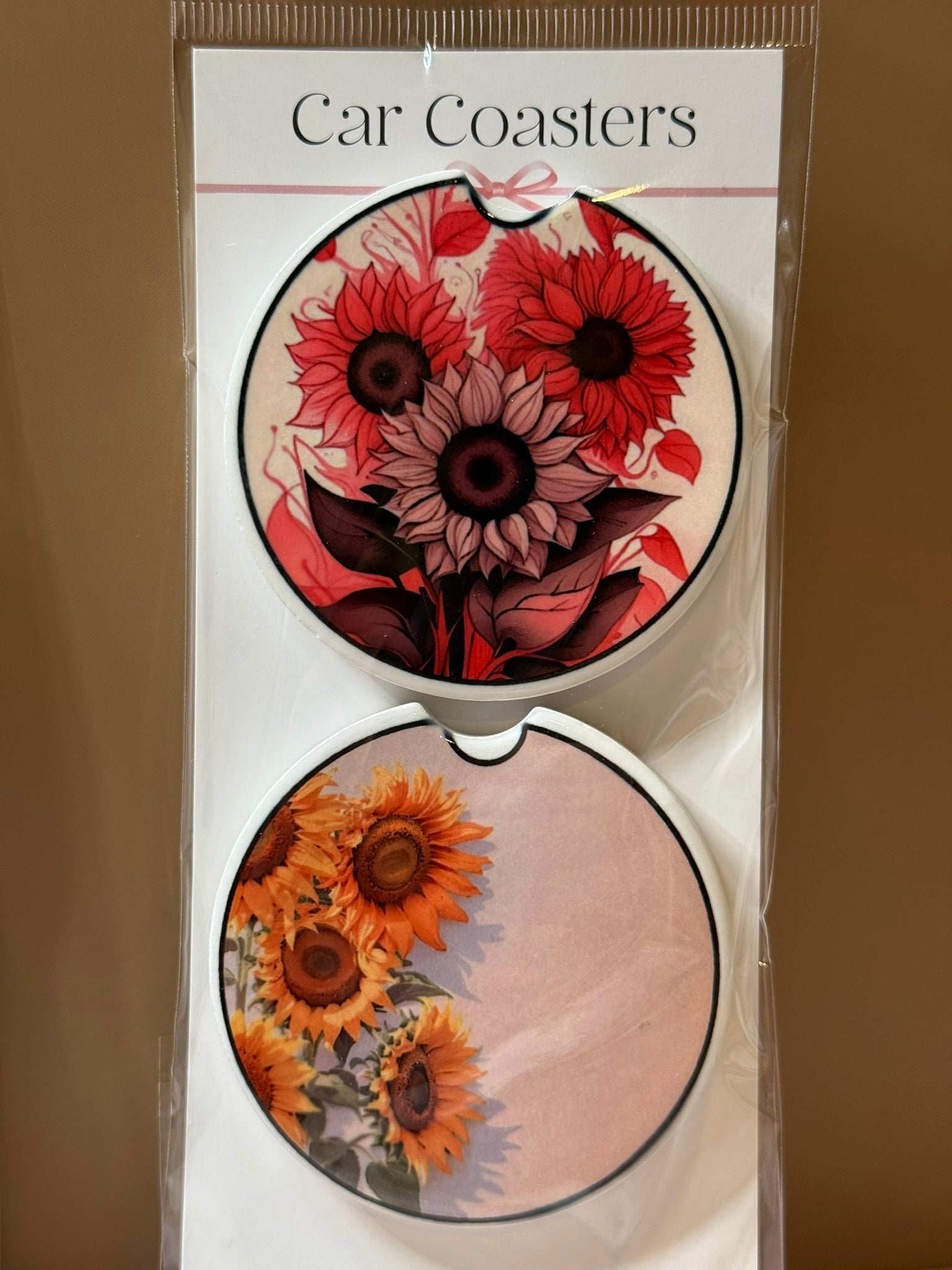 Customizable Ceramic Car Coaster Set – Functional Art for Your Car Cup Holder