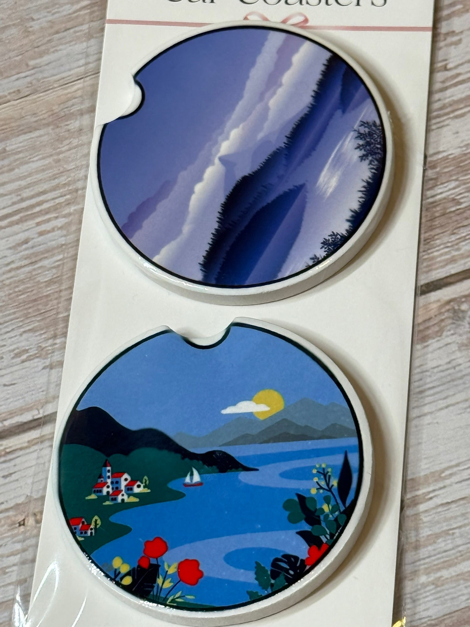 Customizable Ceramic Car Coaster Set – Functional Art for Your Car Cup Holder