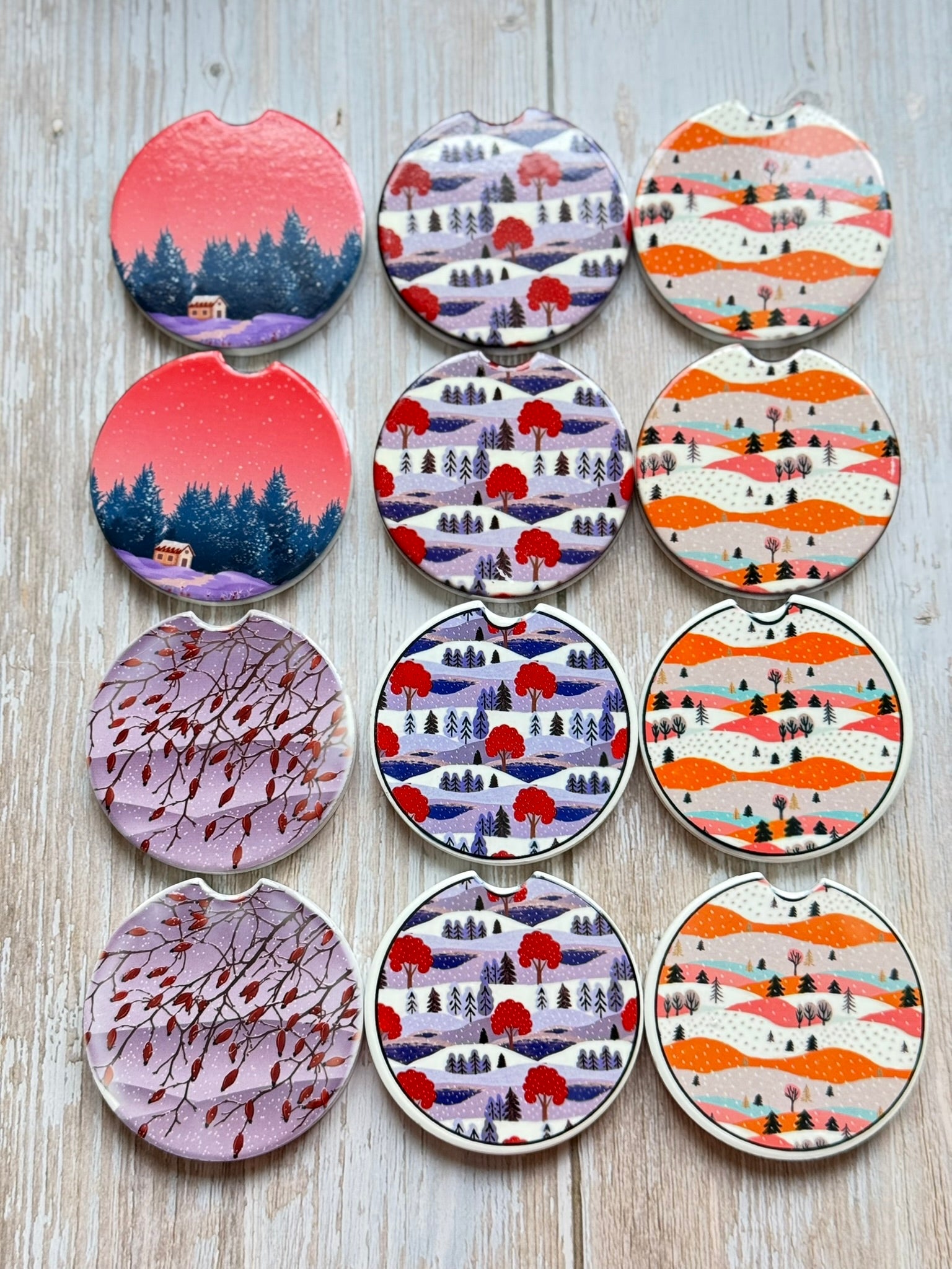 Customizable Ceramic Car Coaster Set – Functional Art for Your Car Cup Holder