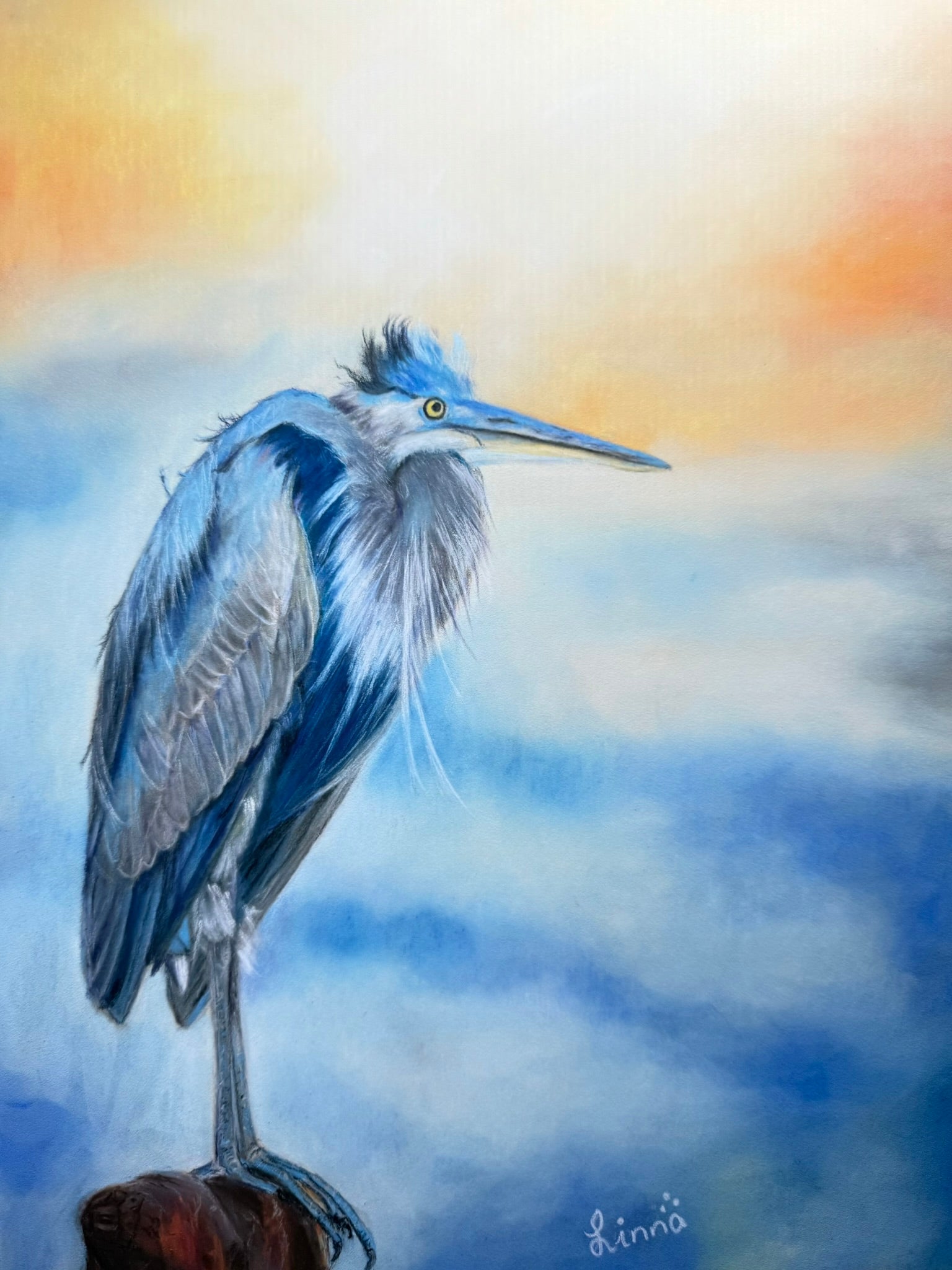 Blue Dawn Sentinel – 8x10 Art Print (Matted)