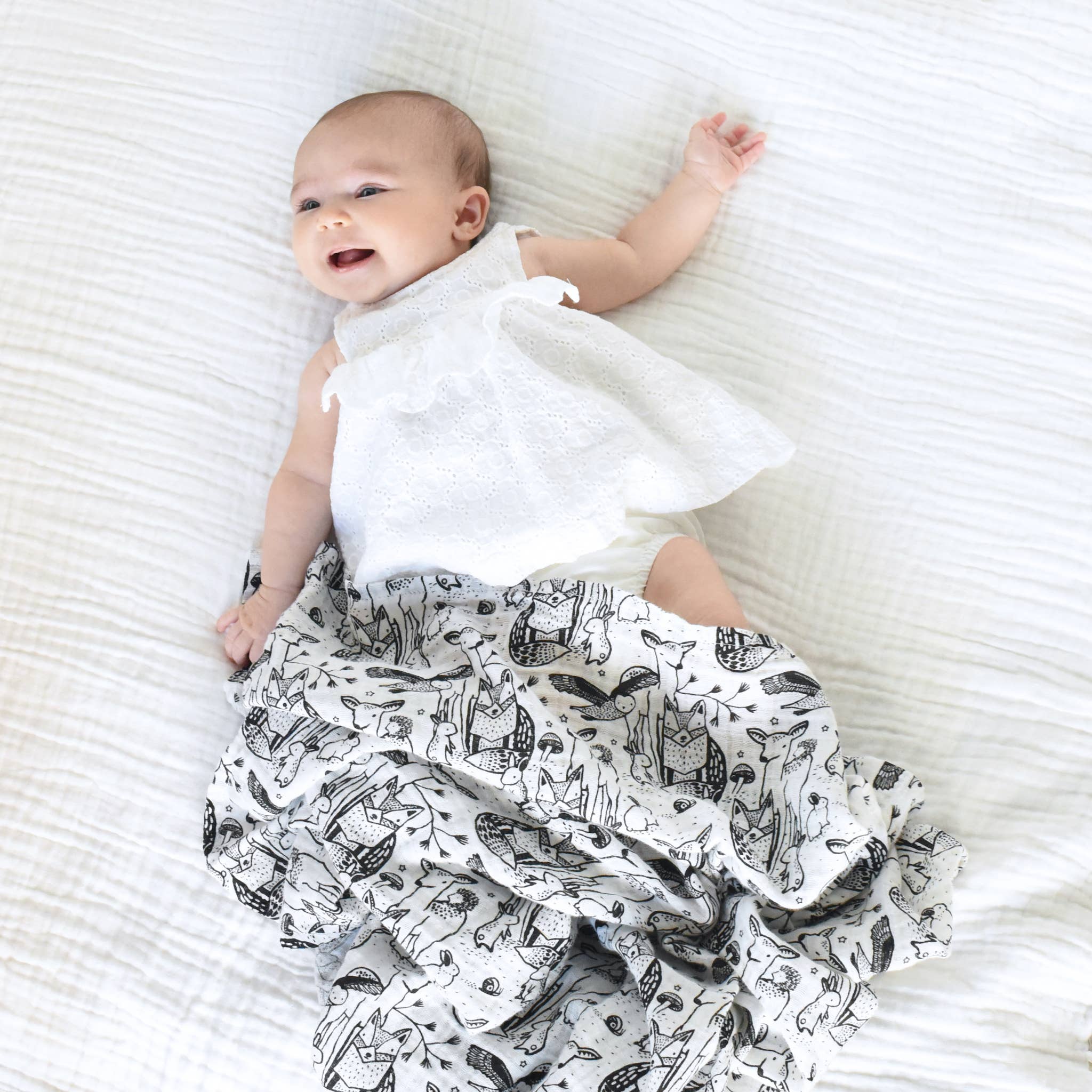 Organic Muslin Swaddle - Forest